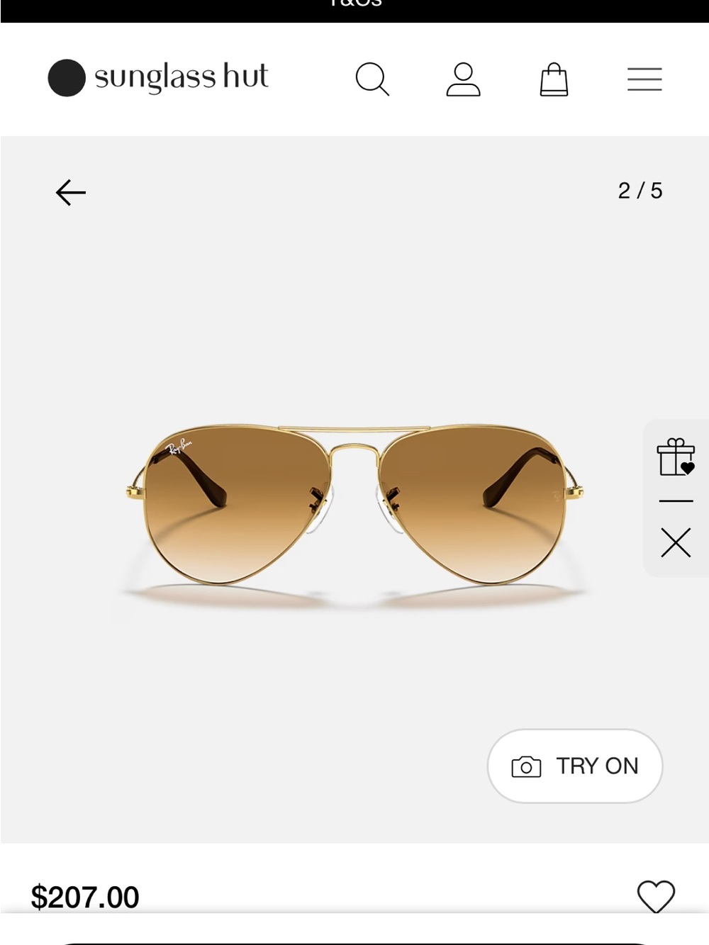 Ray-Ban Classic Gold Aviator Sunglasses - Brown Gradient Lenses